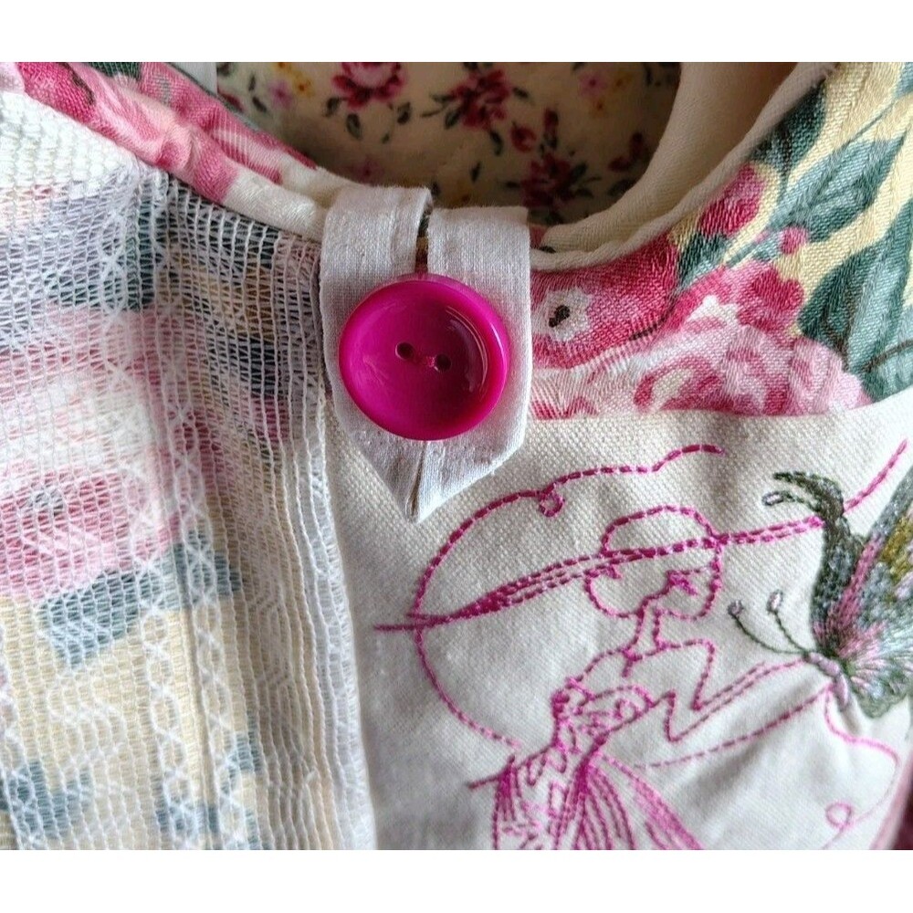 Women's Open Jacket Matching Purse Pockets Floral Embroidery Lace Print New - Picture 4 of 16